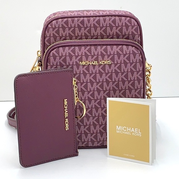 Michael Kors Handbags - MICHAEL KORS Jet Set Travel Medium Logo Crossbody Bag & Small Coinpouch ID card